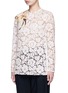 Front View - Click To Enlarge - VALENTINO GARAVANI - Floral print patch lace top