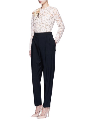 Figure View - Click To Enlarge - VALENTINO GARAVANI - Floral print patch lace top