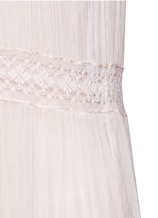 Detail View - Click To Enlarge - NEEDLE & THREAD - Inset lace crinkled chiffon gown