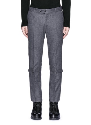 Main View - Click To Enlarge - ALEXANDER MCQUEEN - Harness wool flannel cropped pants