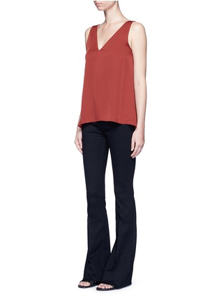 Figure View - Click To Enlarge - THEORY - 'Narcyz' V-neck silk shell top