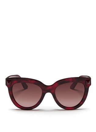 Main View - Click To Enlarge - VALENTINO GARAVANI - 'Rockstud' tortoiseshell effect acetate sunglasses