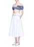 Figure View - Click To Enlarge - LISA MARIE FERNANDEZ - Patchwork chambray beach skirt