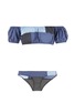 Main View - Click To Enlarge - LISA MARIE FERNANDEZ - 'Leandra' patchwork chambray off-shoulder bikini set