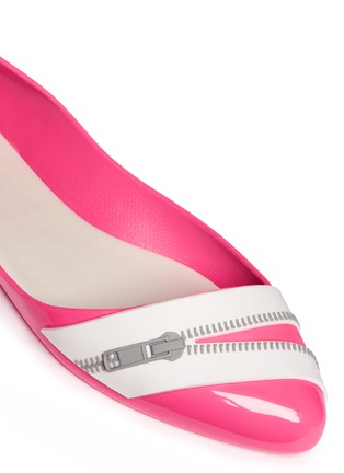 Detail View - Click To Enlarge - MELISSA - x Karl Lagerfeld 'Trippy' zip detail PVC flats