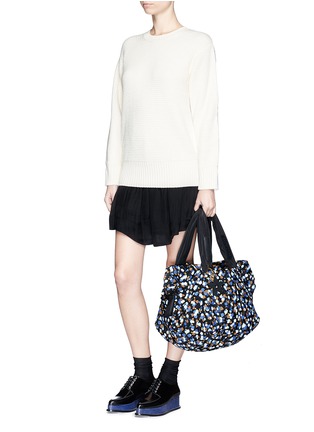 Figure View - Click To Enlarge - SEE BY CHLOÉ - 'Joy Rider' medium floral print puffer nylon shoulder bag