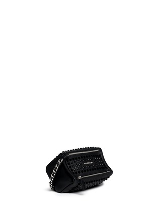 Front View - Click To Enlarge - GIVENCHY - 'Pandora' velvet stud leather wristlet pouch
