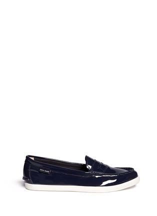 Main View - Click To Enlarge - COLE HAAN - 'Pinch LTE' patent leather weekender loafers