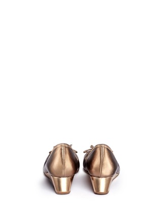 Back View - Click To Enlarge - COLE HAAN - 'Air Tali' metallic leather wedge pumps