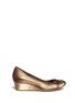 Main View - Click To Enlarge - COLE HAAN - 'Air Tali' metallic leather wedge pumps