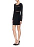 Front View - Click To Enlarge - ELIZABETH AND JAMES - Millie mesh panel dress
