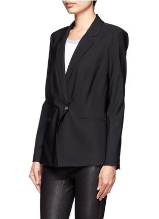 Front View - Click To Enlarge - HELMUT LANG - Fold-over front wool-blend blazer