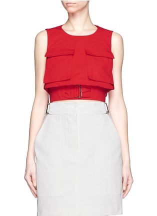 Main View - Click To Enlarge - ALEXANDER MCQUEEN - Large pocket canvas cropped top