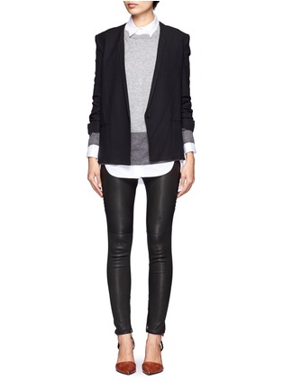 Figure View - Click To Enlarge - HELMUT LANG - Scrunched sleeve wool-blend blazer
