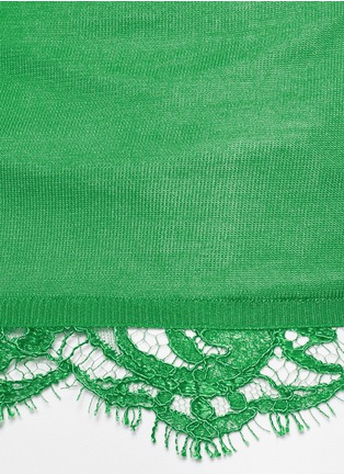 Detail View - Click To Enlarge - EMILIO PUCCI - Lace-trim silk tank top