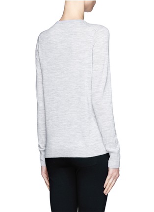 Back View - Click To Enlarge - THEORY - Contrast knit wool-blend round neck sweater