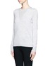 Front View - Click To Enlarge - THEORY - Contrast knit wool-blend round neck sweater