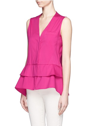 Front View - Click To Enlarge - JIL SANDER - Sleeveless peplum top