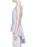 Detail View - Click To Enlarge - ALEXANDER MCQUEEN - Pleated high-low hem crepe sleeveless top