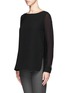 Front View - Click To Enlarge - THEORY - Toska semi-sheer silk sleeve blouse
