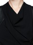 Detail View - Click To Enlarge - HELMUT LANG - Leather panel cowl neck dress