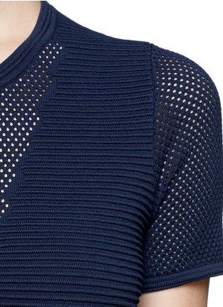 Detail View - Click To Enlarge - 3.1 PHILLIP LIM - Short-sleeve contrast knitted top