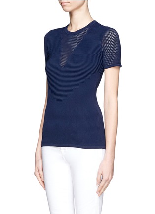 Front View - Click To Enlarge - 3.1 PHILLIP LIM - Short-sleeve contrast knitted top