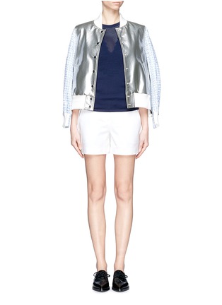 Figure View - Click To Enlarge - 3.1 PHILLIP LIM - Short-sleeve contrast knitted top