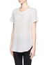 Front View - Click To Enlarge - 3.1 PHILLIP LIM - Overlapped side seams silk T-shirt
