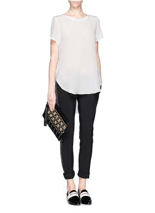 Figure View - Click To Enlarge - 3.1 PHILLIP LIM - Overlapped side seams silk T-shirt