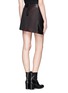 Back View - Click To Enlarge - HELMUT LANG - Jacquard panels A-line leather skirt