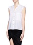 Front View - Click To Enlarge - HELMUT LANG - Soft cap sleeve shirt
