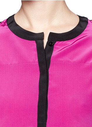 Detail View - Click To Enlarge - DIANE VON FURSTENBERG - Maisy contrast trim silk blouse