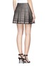 Back View - Click To Enlarge - DIANE VON FURSTENBERG - Lace insert pleated tweed mini skirt