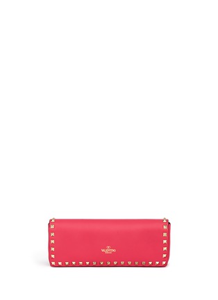 Back View - Click To Enlarge - VALENTINO GARAVANI - 'Rockstud' leather clutch and bangle