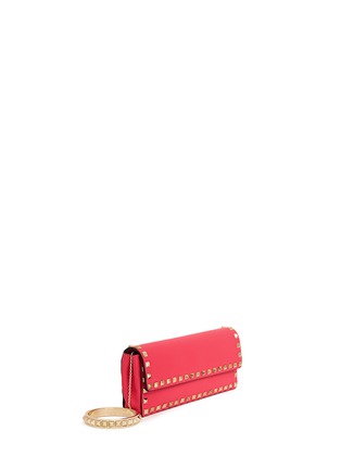 Front View - Click To Enlarge - VALENTINO GARAVANI - 'Rockstud' leather clutch and bangle