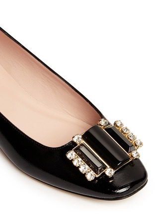 Detail View - Click To Enlarge - KATE SPADE - 'Nisella' jewel patent leather flats