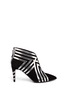 Main View - Click To Enlarge - PIERRE HARDY - Metallic leather stripe suede ankle boots