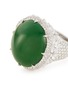 Detail View - Click To Enlarge - SAMUEL KUNG - Diamond jade 18k white gold ring