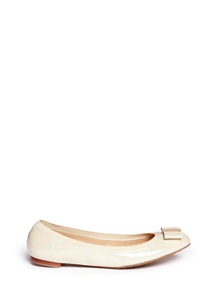 Main View - Click To Enlarge - KATE SPADE - 'Tock' bow patent leather ballerina flats