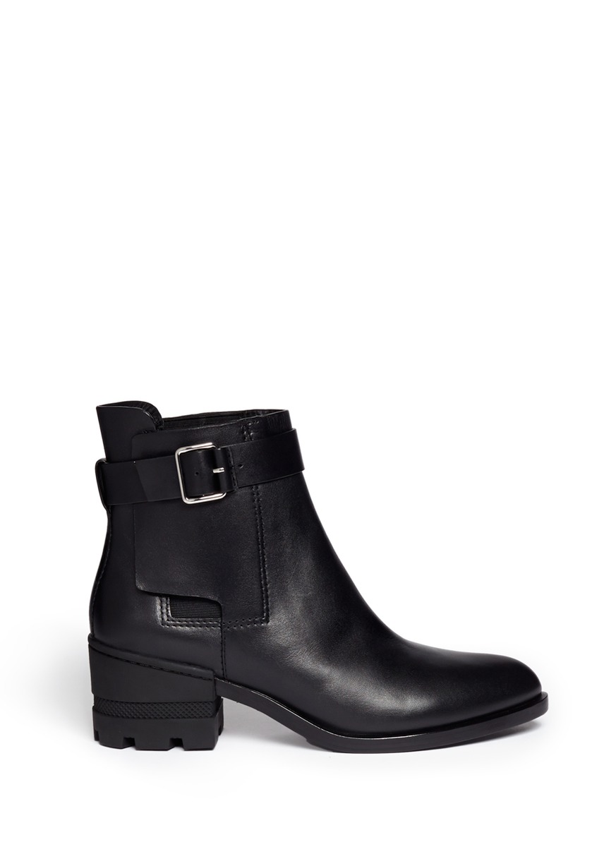 ALEXANDER WANG - 'Martine' leather buckle Chelsea boots - on SALE ...