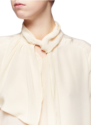 Detail View - Click To Enlarge - MO&CO. EDITION 10 - Scarf-front silk-chiffon blouse