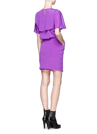 Figure View - Click To Enlarge - MO&CO. EDITION 10 - Cape sleeve silk blend dress