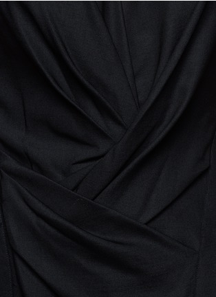 Detail View - Click To Enlarge - HELMUT LANG - Draped front cap sleeve dress