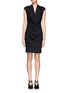 Main View - Click To Enlarge - HELMUT LANG - Draped front cap sleeve dress
