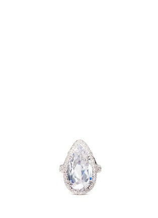 Main View - Click To Enlarge - CZ BY KENNETH JAY LANE - Pear cut cubic zirconia pavé statement ring