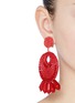 Figure View - Click To Enlarge - KENNETH JAY LANE - Beaded gypsy hoop clip earrings