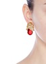 Figure View - Click To Enlarge - KENNETH JAY LANE - Gold plated crystal pavé resin drop clip earrings