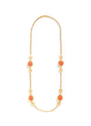 Main View - Click To Enlarge - KENNETH JAY LANE - Resin bead glass crystal gold plated chain necklace