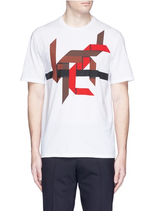 Main View - Click To Enlarge - NEIL BARRETT - 'Modernist Origami' print T-shirt